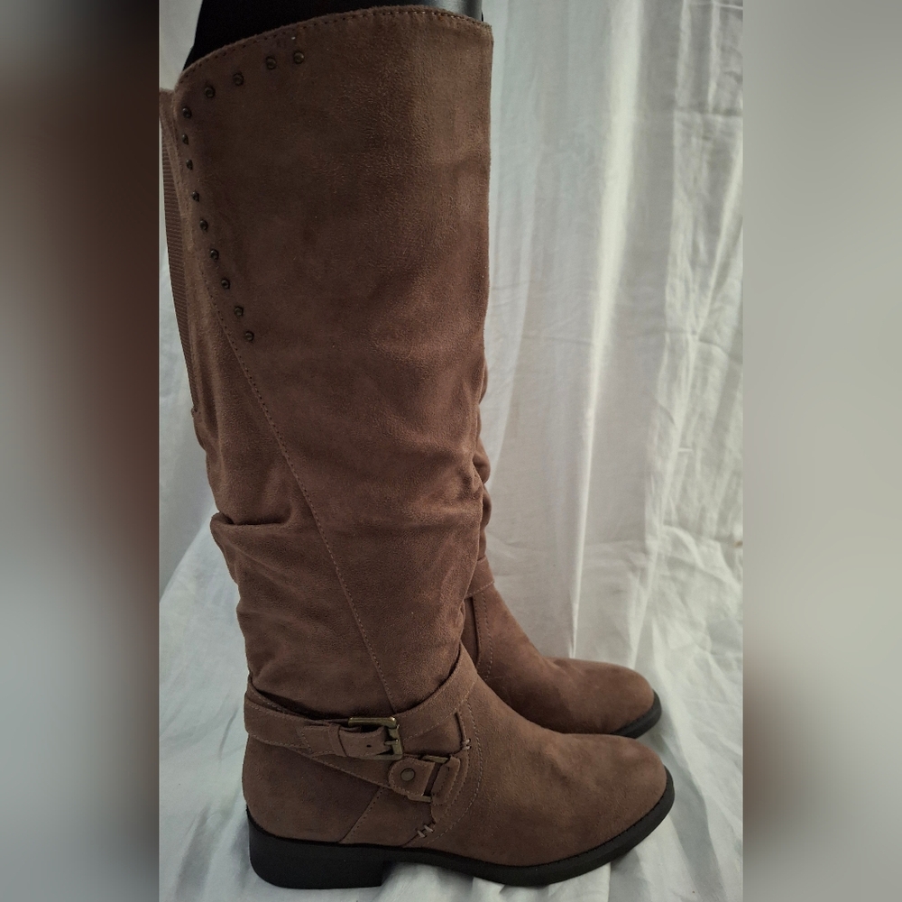 Women's Brown Knee-High Boots White Mountain  Liona Taupe WIDE calf
